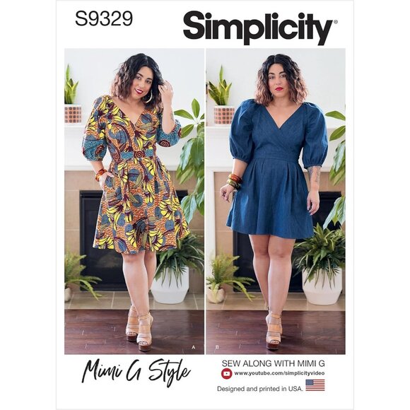 Misses Dress Pattern S9329 By Simplicity Mimi G Style Puff Sleeves  6-14 - Picture 1 of 9